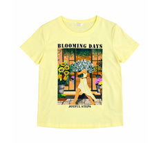 Load image into Gallery viewer, White or lemon girl with flowers 81 t-shirt
