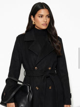 Load image into Gallery viewer, Red or black long wool marc angelo trench coat
