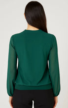 Load image into Gallery viewer, Green sparkle marc angelo blouse top
