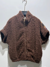 Load image into Gallery viewer, Brown teddy zippy waistcoat jacket
