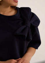 Load image into Gallery viewer, Lemon or navy bow shoulder top
