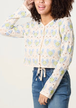 Load image into Gallery viewer, Pink or blue crochet heart cardigan

