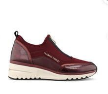 Load image into Gallery viewer, Burgundy MARCO TOZZI LADIES 2-24780 wedged trainers
