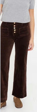 Load image into Gallery viewer, Caramel, dark maroon velvet corduroy folyrose buttons trouser
