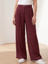 Load image into Gallery viewer, Burgundy or black polka dot wide kyla trousers
