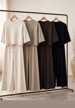 Load image into Gallery viewer, Cream, black, chocolate, mocha harlow cropped loungesuit
