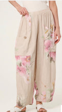 Load image into Gallery viewer, Beige, pink, mocha, lemon Floral pure cotton barrel leg trousers
