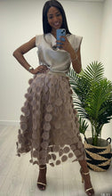 Load image into Gallery viewer, Pink blush, blue, taupe, cream 3d disc skirt
