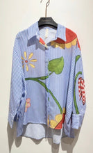 Load image into Gallery viewer, Blue or yellow paris design linen shirt
