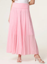 Load image into Gallery viewer, Blue, white, pink crinkle maxi skirt
