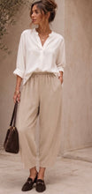 Load image into Gallery viewer, Burgundy, chocolate, beige , taupe barrel thea trouser
