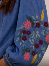 Load image into Gallery viewer, Chocolate brown, green, denim blue kyla jacket
