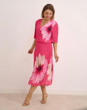 Load image into Gallery viewer, Pink or orange 2 flower kyla pleat dress

