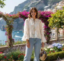 Load image into Gallery viewer, Beige or green Textured nn blouse top
