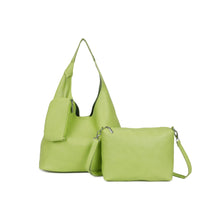 Load image into Gallery viewer, Green or beige 6014 hobo 3 in 1 handbag
