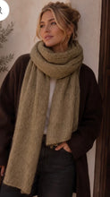 Load image into Gallery viewer, Brown, cream, khaki, wine , beige cosy cw scarf
