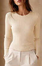 Load image into Gallery viewer, Cream, black, chocolate, khaki, plum, beige Tammy ribbed scoop neck top
