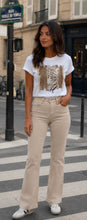 Load image into Gallery viewer, Beige fashion kyla straight leg jean
