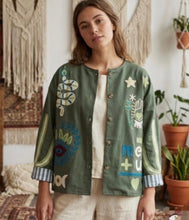 Load image into Gallery viewer, Khaki green pattern back paris jacket

