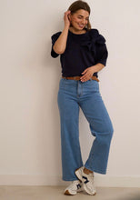 Load image into Gallery viewer, Lemon or navy bow shoulder top
