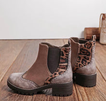 Load image into Gallery viewer, Taupe Leopard 3 tone findlay paris boot
