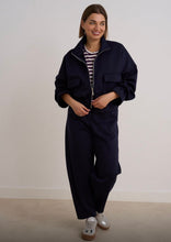 Load image into Gallery viewer, Navy kyla suit zippy jacket with matching trousers
