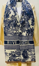 Load image into Gallery viewer, Navy or grey c inspired luxury scarf
