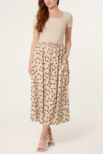 Load image into Gallery viewer, Beige, lemon or black ribbed polka italian dress
