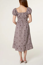 Load image into Gallery viewer, Brown embroidered gingham dress

