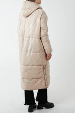 Load image into Gallery viewer, Stone oversize hooded puffer coat
