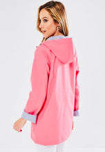 Load image into Gallery viewer, Pink darker button raincoat
