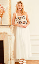 Load image into Gallery viewer, Creamy beige and navy crochet strappy dress
