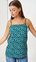 Load image into Gallery viewer, Green floral cami top size 16
