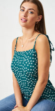 Load image into Gallery viewer, Green floral cami top size 16
