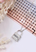 Load image into Gallery viewer, Silver, gold lock love necklace
