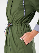 Load image into Gallery viewer, Green khaki longer length raincoat size 10

