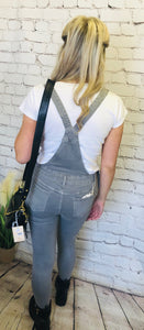 Grey denim dungarees