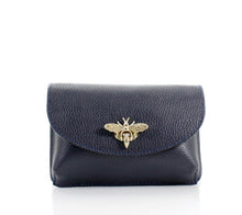 Load image into Gallery viewer, Black, green, beige, navy bee mini handbag
